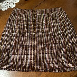 LOFT Multicolor Plaid Pencil Skirt